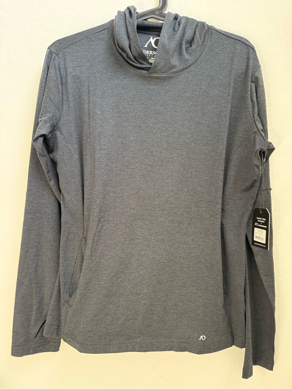 Anderson Outdoors Gray Hooded Long Sleeve Pullover